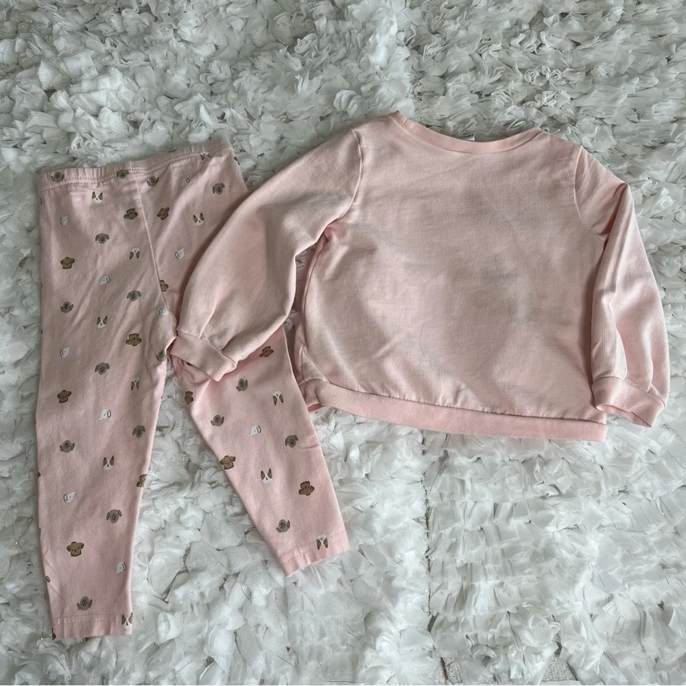 Toddler 2-Piece‎ Dog French Terry Pullover & Legging Set SIZE 24 MONTHS